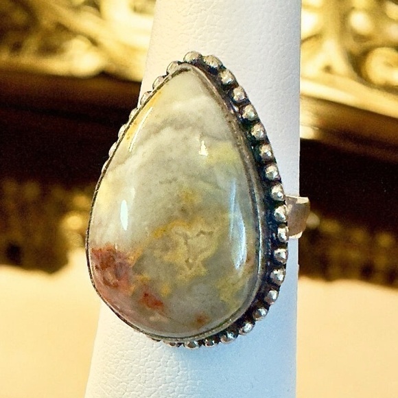 Bumblebee Jasper Sterling Silver Ring (7) - Picture 2 of 7